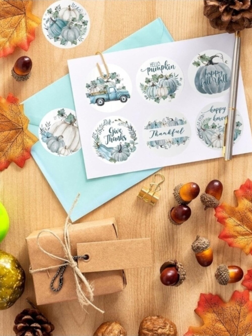 50 Autumn Pumpkin Stickers - Picture 6 of 8